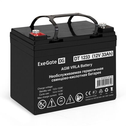 АКБ 12V 33Ah, ExeGate DT 1233 для использования в слаботочных системах