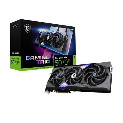 Видеокарта PCIe: GeForce RTX 5070 Ti 16G GAMING TRIO OC MSI (16Gb, GDDR7, 256 бит, 3*DP, HDMI)