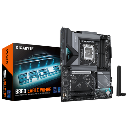 Материнская плата Gigabyte LGA1851: B860 EAGLE WIFI6E [B860, 2хDDR5, 1хPCIe16,1хPCIe4, 4хSATA3, 2хМ2, 2xUSB3, 4xUSB2, DP, HDMI, PS/ 2, Micro-ATX ]