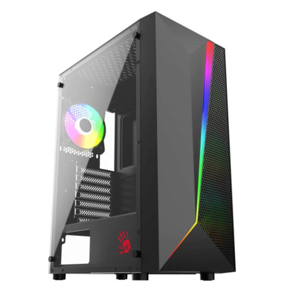 Корпус Bloody Midi-Tower BD-CC106F (без БП, Боковое стекло, Вентиляторы 120мм: 4xARGB, ГхВхШ: 350x482x200, ) BD-CC106F-BK