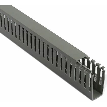 Короб ПВХ перфорированный самоклеящийся, 40х40, серый (паз 4мм, зуб 6мм) Rexant (28-5015) кратность заказа 2 метра