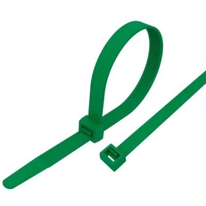 Стяжка кабельная нейлоновая 200x3,6мм, зеленая (25 шт/ уп) Rexant (07-0203-25) кратность заказа 10 уп.