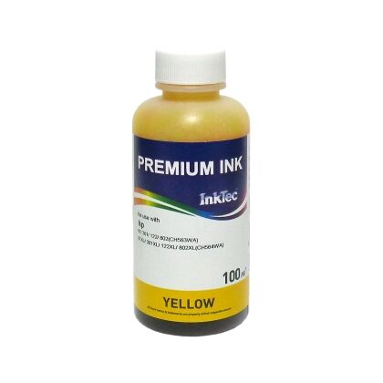Купить Чернила HP (H1061-100MY) CH562WA (61/ 301/ 122/ 862), CH564WA (61XL/ 301XL/ 122XL/ 862XL) Yellow, Dye, 100 мл, InkTec в Симферополе, Севастополе, Крыму