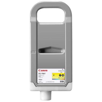 Картридж: Canon PFI-706Y (yellow) 700мл [для плоттеров Canon iPF8400, iPF8400S, iPF8400SE, iPF9400, iPF9400S] (6684B001)