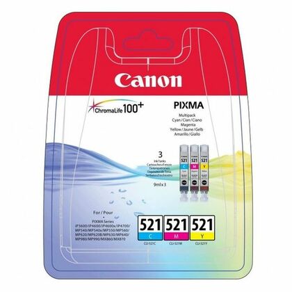 Картридж: Canon CLI-521 MULTIPACK (C,M,Y) 3шт [для Canon Pixma iP3600, Pixma iP4600, Pixma iP4700] (2934B010)