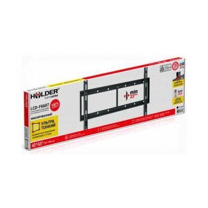 Кронштейн для телевизора Holder LCD-F6607 черный 42"-65" макс.60кг настенный фиксированный