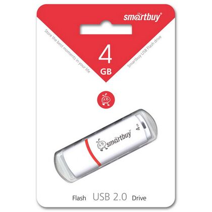 Флеш-накопитель Smartbuy 4Gb USB2.0 Crown Белый (SB4GBCRW-W)