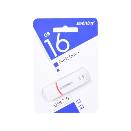 Флеш-накопитель Smartbuy 16Gb USB2.0 Crown Белый (SB16GBCRW-W)