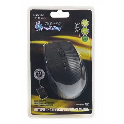 Мышка Smartbuy 601AG Серая, USB, Беспроводная