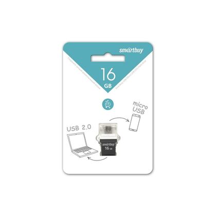 Флеш-накопитель Smartbuy 16Gb microUSB/ USB2.0 POKO Черный (SB16GBPO-K)