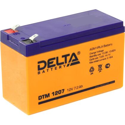 АКБ 12V 7.2Ah/ 20HR Delta DTM для использования в ИБП