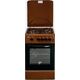 Плита газовая Kraft KF-FSK5403AGBR коричневый (газ-к духовки, конфорок - 4, духовка газовая, решетки сталь)